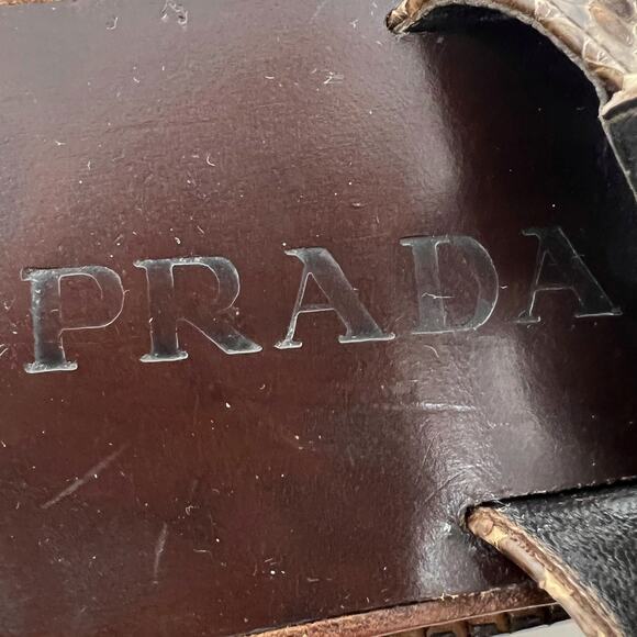 Prada Vintage Brown Snakeskin Sandals – Size 35.5 - Picture 6 of 9